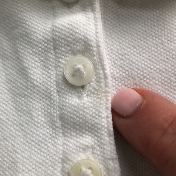 Gap Kids Short Sleeve Polo Shirt In Solid White Unisex Girls Size 4-5 XS - Picture 9 of 9